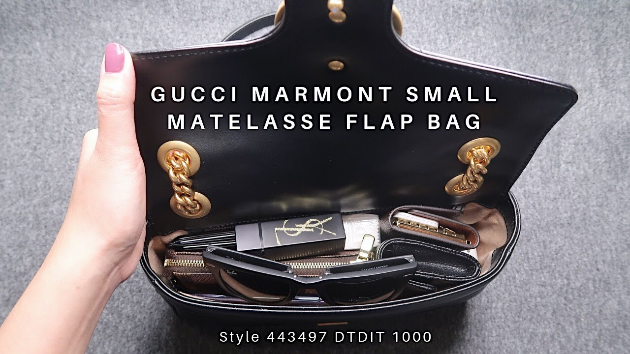 GUCCI MARMONT MATELASSE SMALL FLAP | What fits inside?