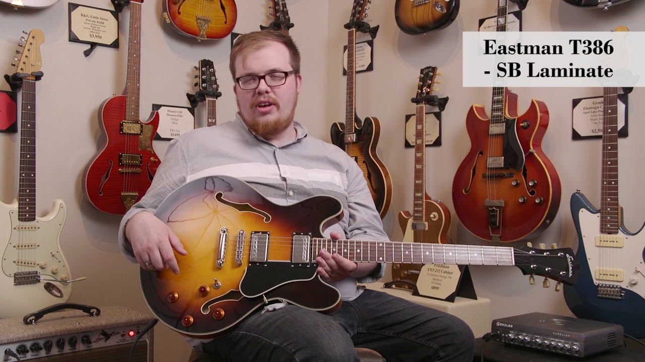 Eastman T386 - SB (Sunburst) Semi Hollow Laminate