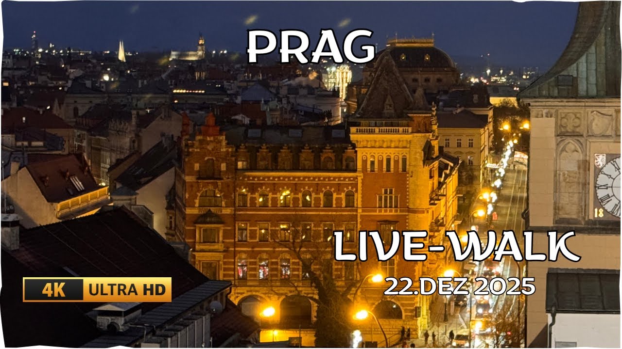 Advent (Pre-Christmas) Walk in Prague: Castle Lights, Trams & Evening Views 🎄✨🎄#praguebyfoot#prague