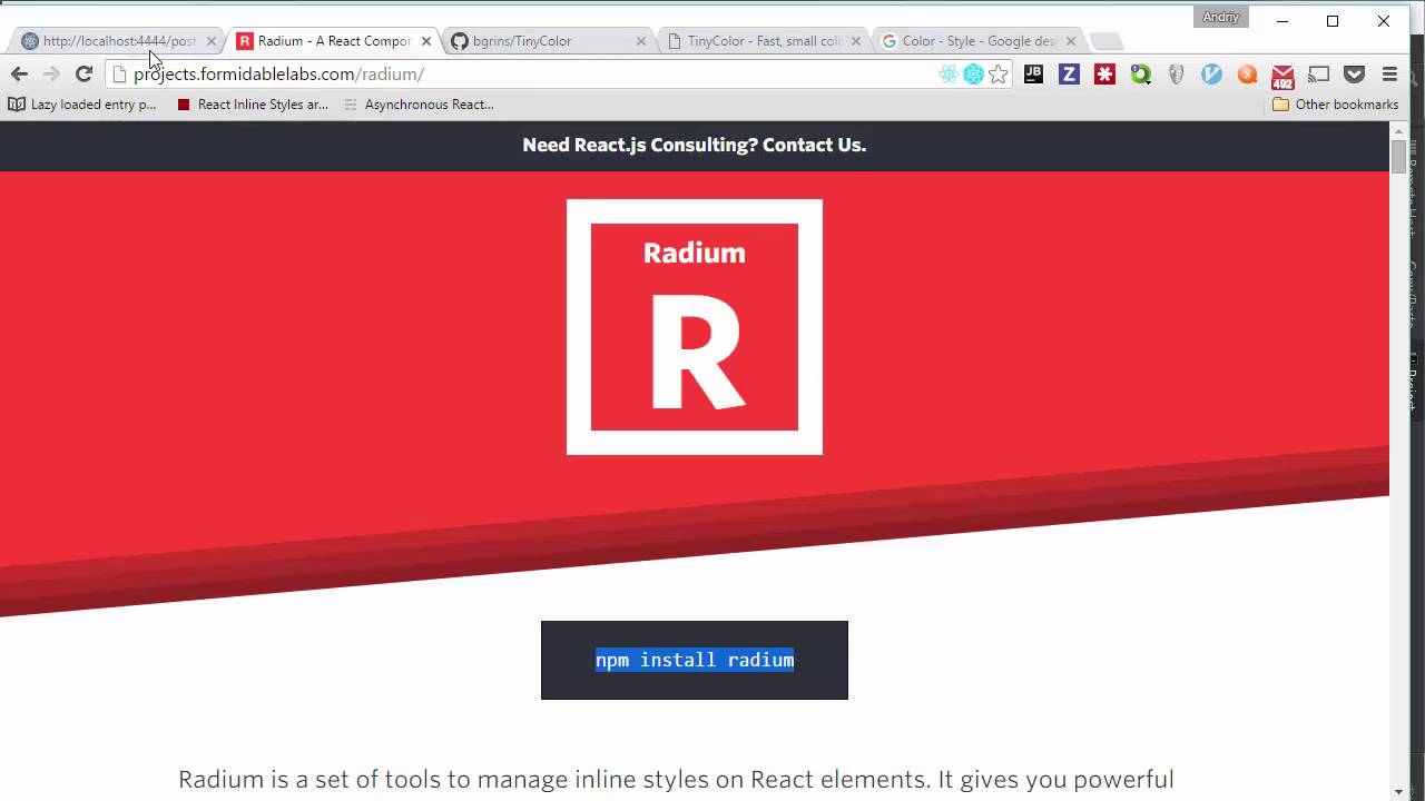 7.  React Best Practices Component Architecture. Inline Styles. Part 2 - Radium.