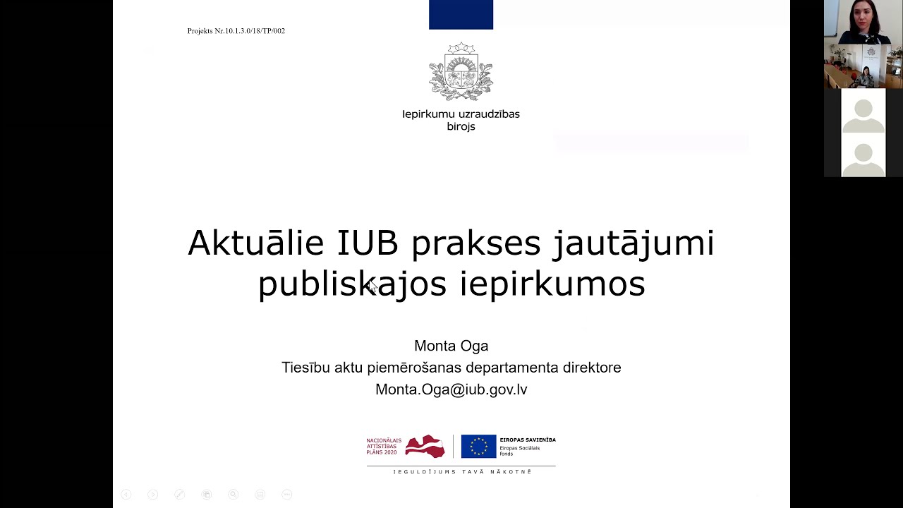 Aktuālie Iepirkumu uzraudzības biroja prakses jautājumi publiskajos iepirkumos (2020)