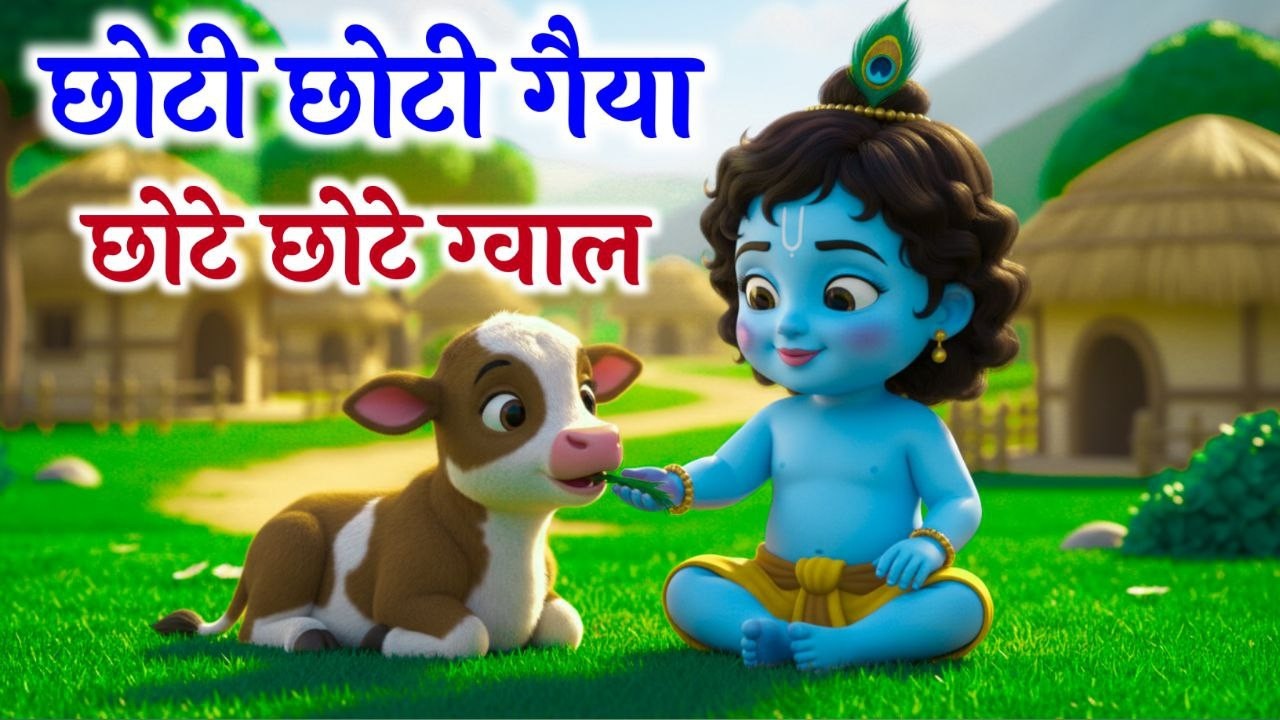 Little Krishna Song l छोटी छोटी गैया छोटे छोटे ग्वाल l Krishna Bhajan l Krishna Song #cartoon #kids