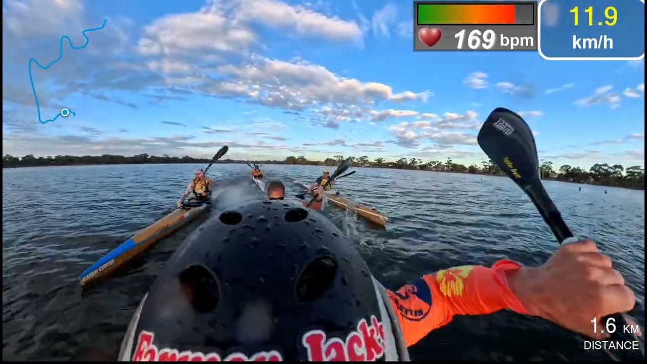 City Lights Marathon Canoeing race 2026 - first half of the 29km course