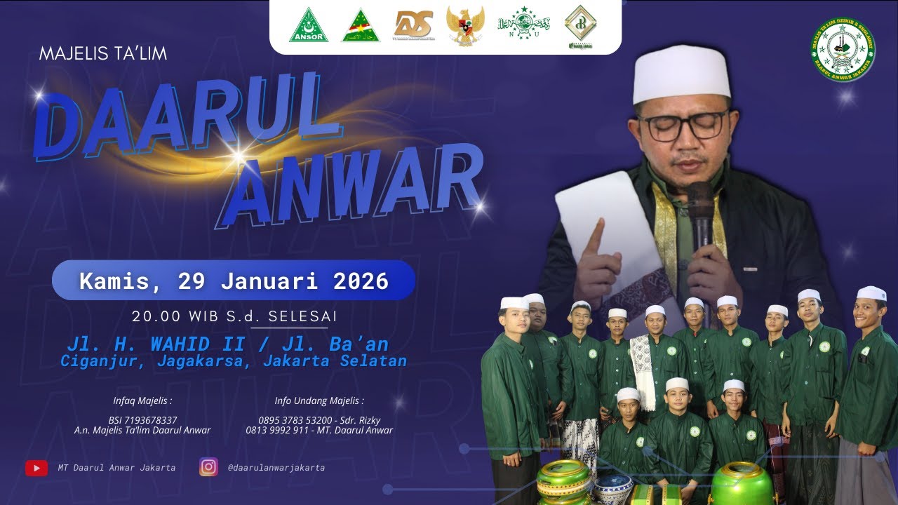 Siaran langsung MT. Daarul Anwar Jakarta 29 Januari 2026
