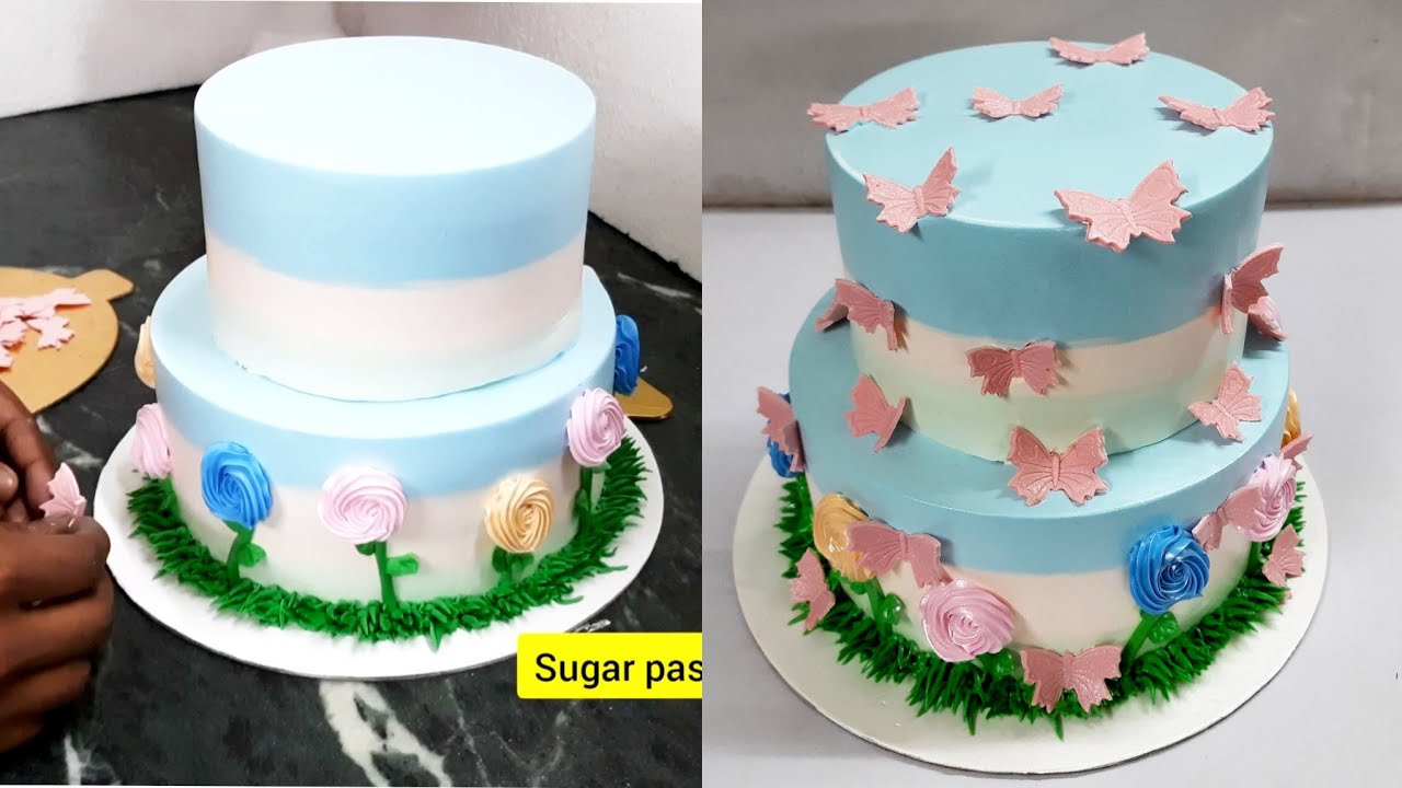 Butterfly cake || sugar paste cake design || beautiful design ❤