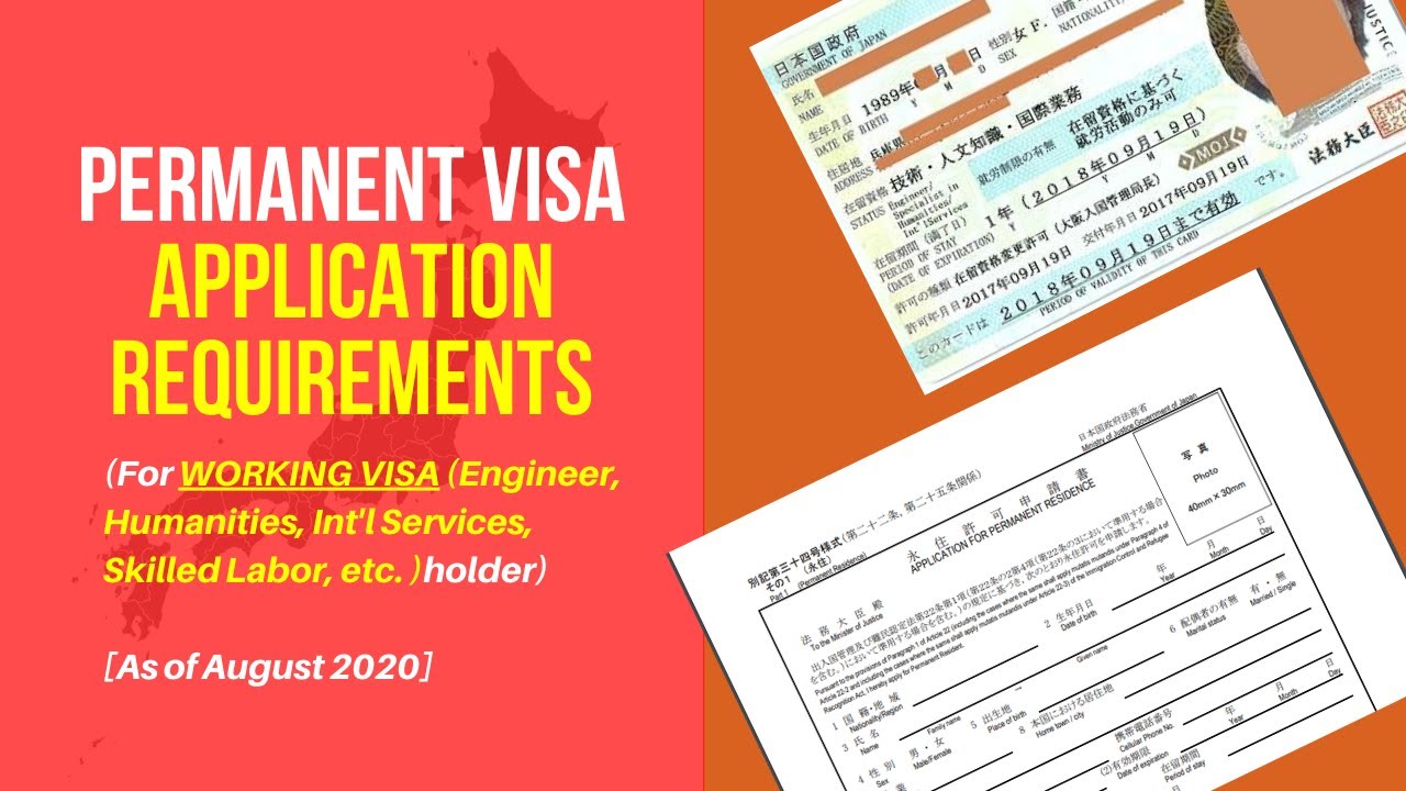 Permanent Visa Application Requirements (For Working Visa holder)