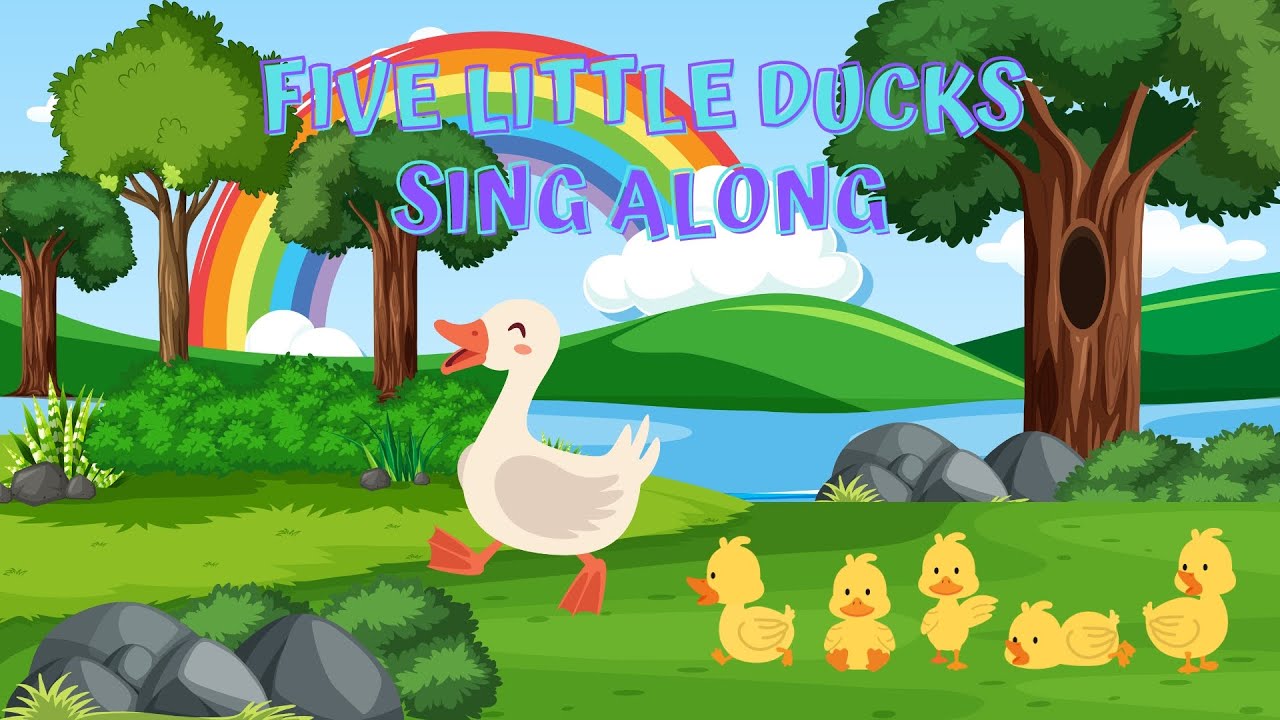 Five Little Ducks | Sing Along Song with Lyrics | Nursery Rhyme for Babies, Toddlers + Kids | 4K