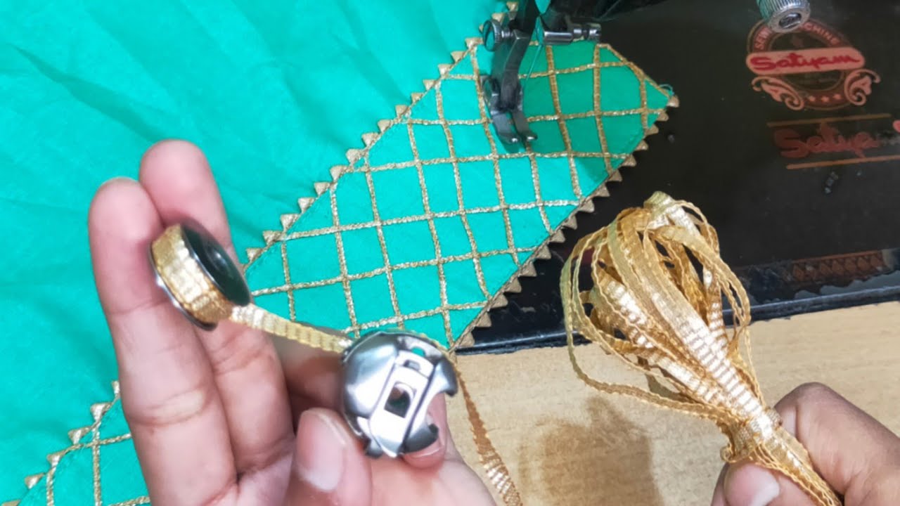 gota Patti work embroidery design|sewing tip प्लेन कपड़े को बहुत ही सरल तरीके से गोटे से डिजाइन करें