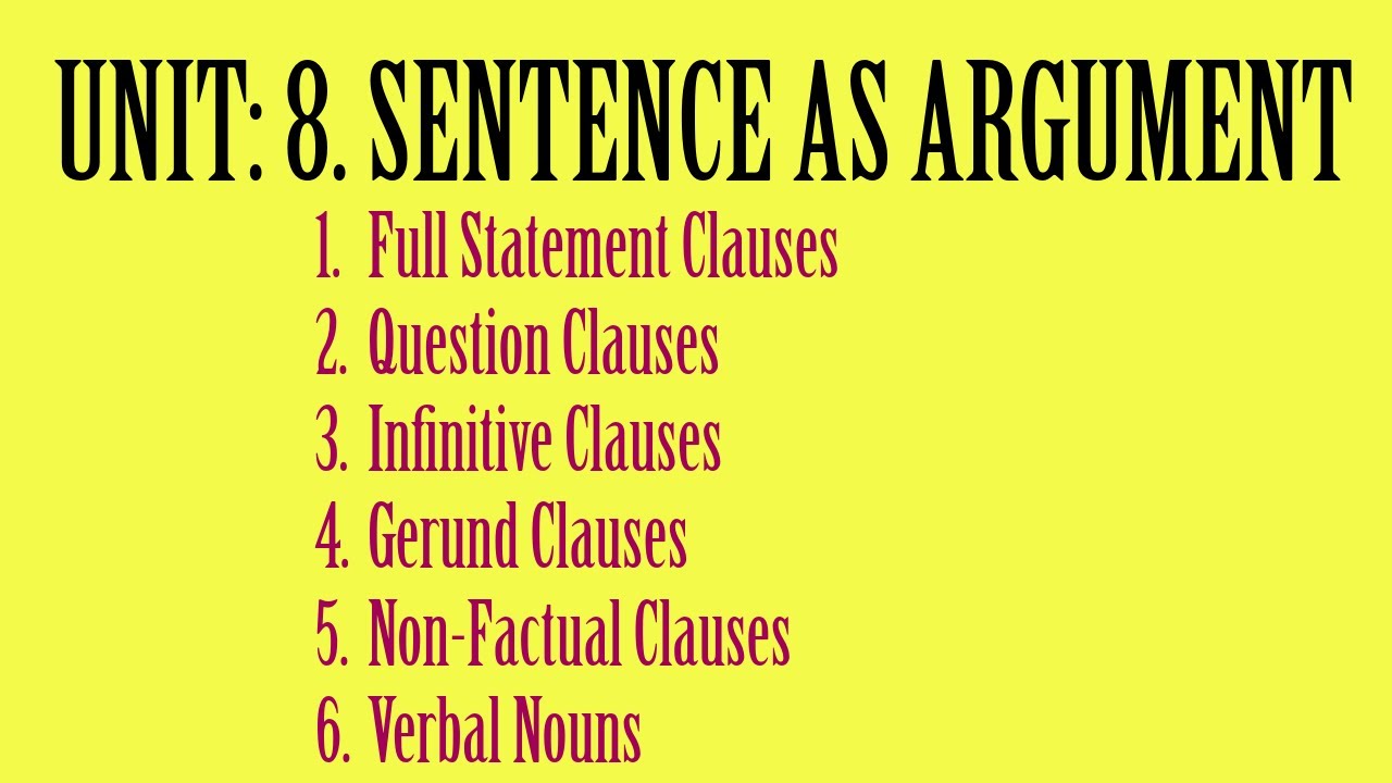 SENTENCE AS ARGUMENT