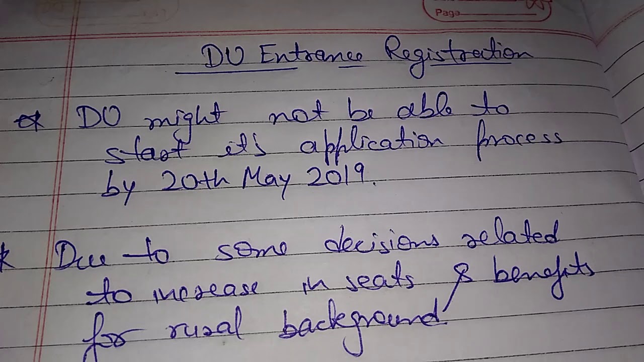 DU registration form 2019 date | DU application form date 2019