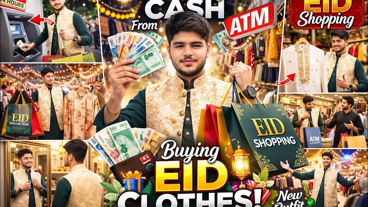 Eid shopping vlog| ATM Cash withdrawal $New outfit 