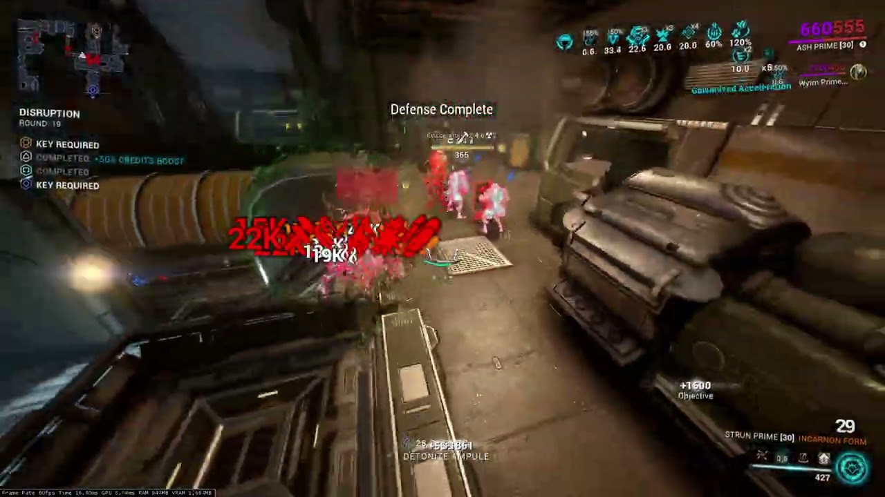 Ash Prime + Strun prime SOLO Disruption lv Cap 9999 Warframe 2026