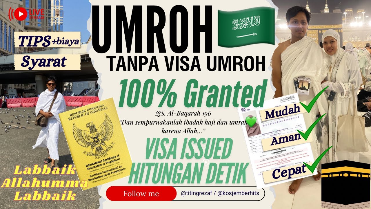 CARA UMROH MUDAH PAKAI VISA TURIS. Emang bisa? MURAH Tanpa Ribet, 100% BERHASIL 🇸🇦
