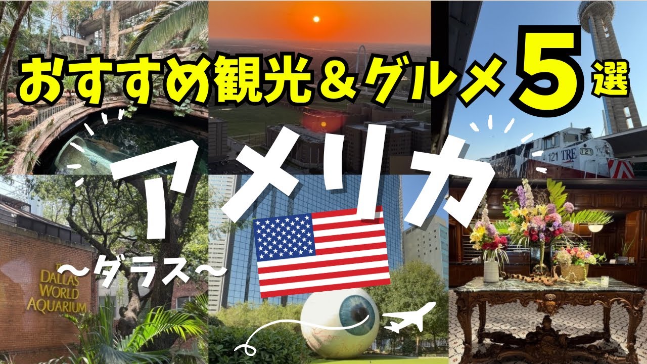 【アメリカ/ダラスvlog】グルメ・観光/世界水族館/リユニオンタワー/ペロー自然科学博物館/gus's friedchicken/Dallas /ダラス観光/ダラス電車/@arigatravel 