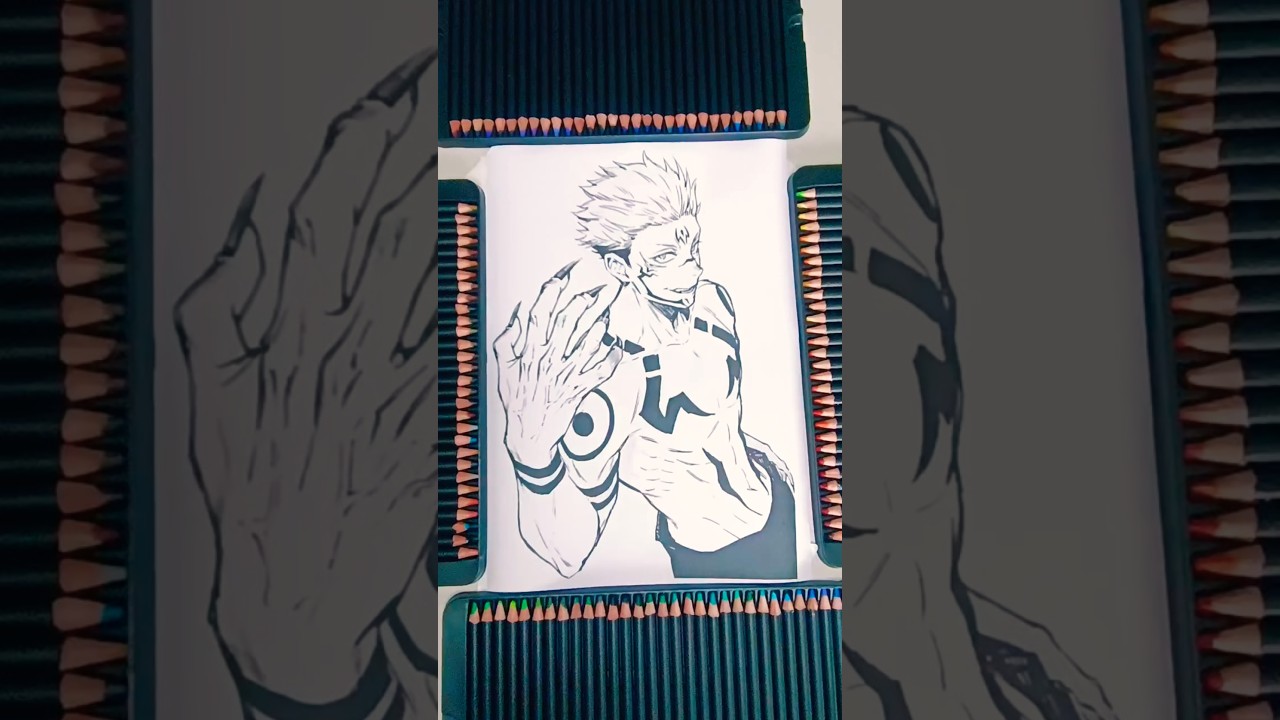 Colorindo o sukuna/ jujutsu kaisen. #art #aquareladesenhos #drawing #sukuna #jujutsukaisen #jujutsu