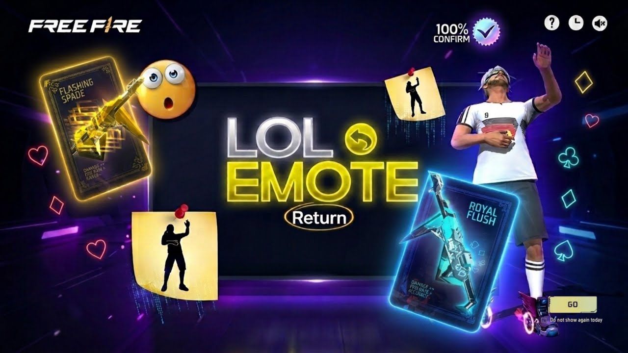 LOL EMOTE RETURN 100% CONFIRM🫨🔥| POKER MP40 RETURN CONFIRM DATE | FREE FIRE NEW EVENT | FF NEW EVENT