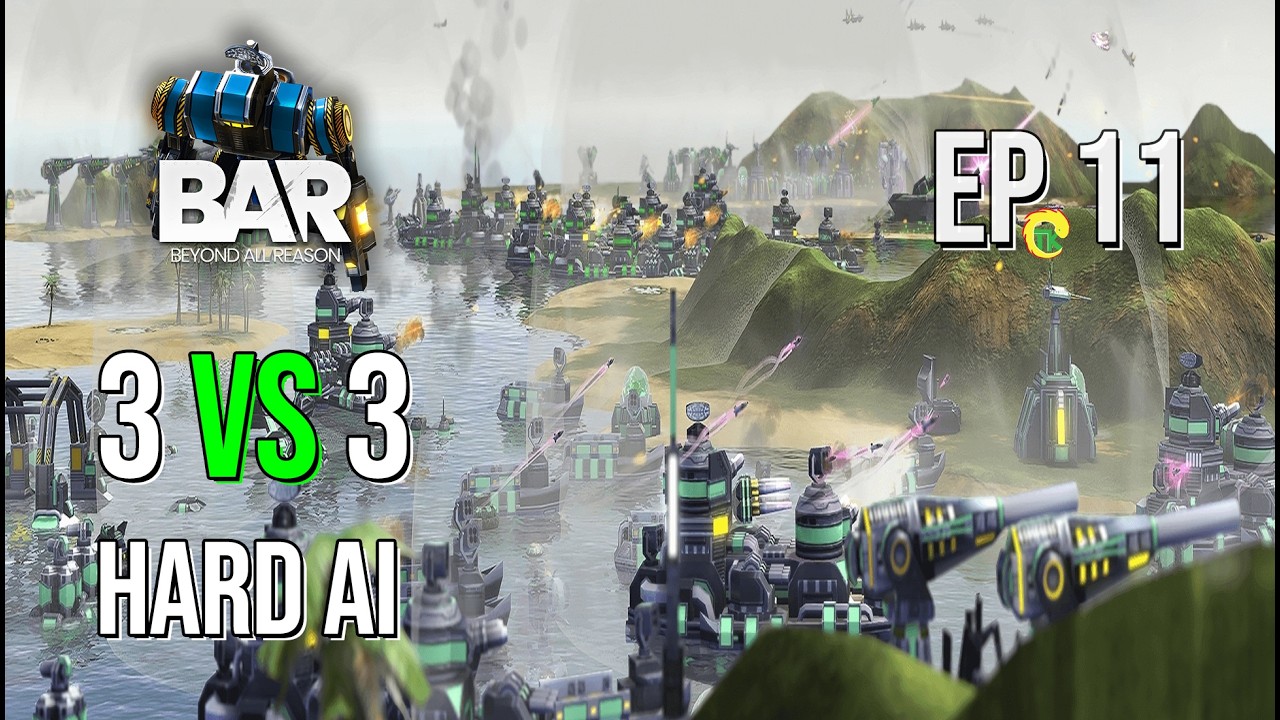 Beyond All Reason | Leveling Up – Against 3 Hard AIs | EP 11 | RTS Games