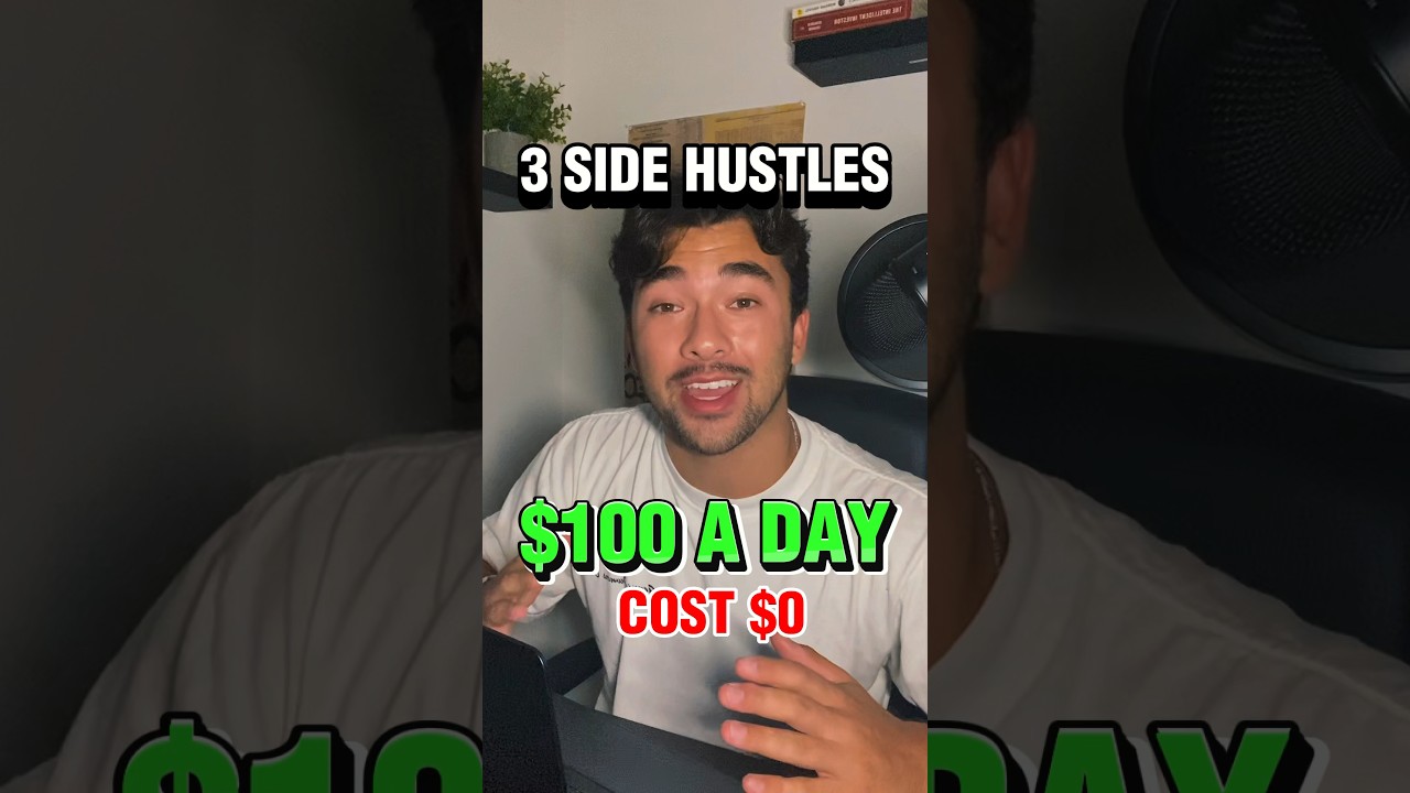 3 Side Hustles to make $100 a Day(FREE)💰 #sidehustle #sidehustles #money #passiveincome #getrich