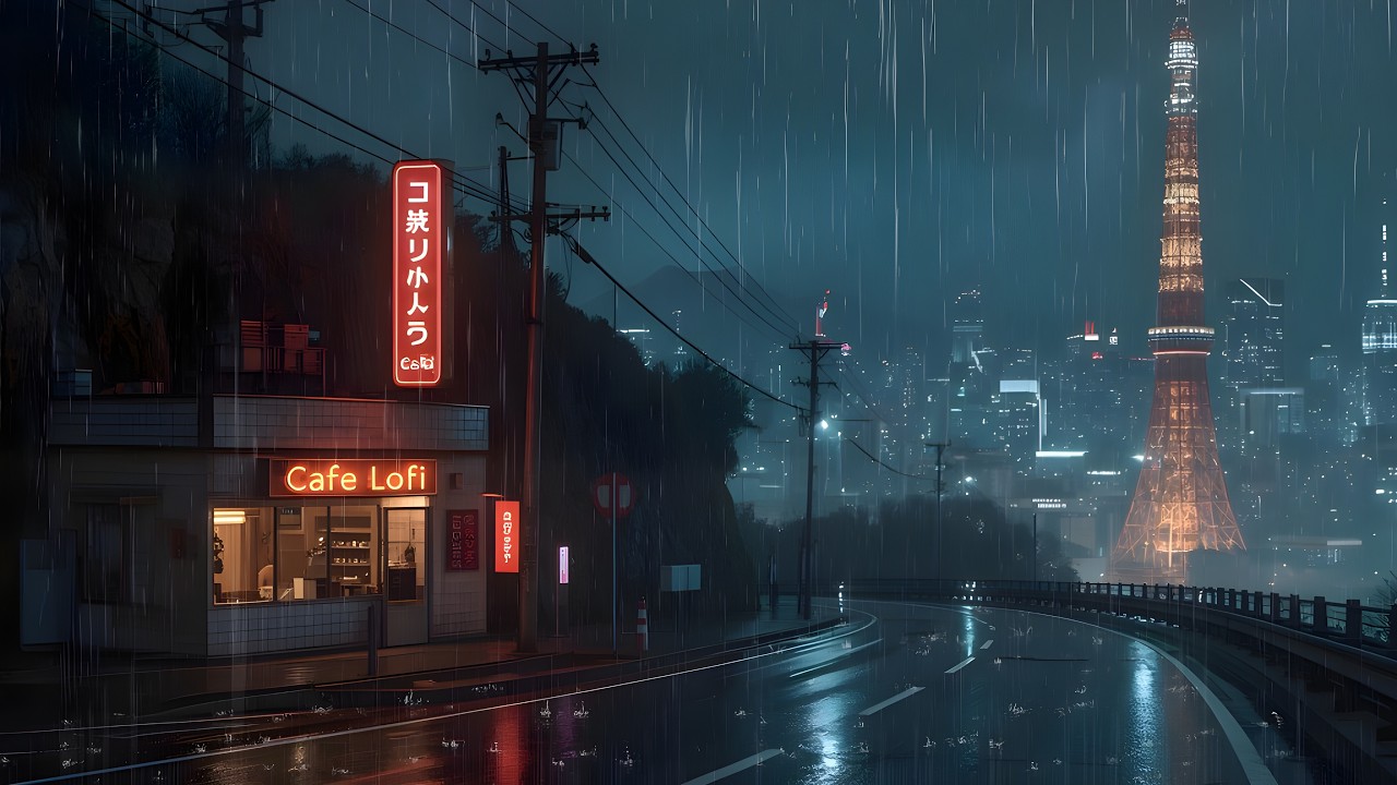 Lost in Time at a 90s Rainy Tokyo Café 🌧️ Late Night Lofi for Study & Relax