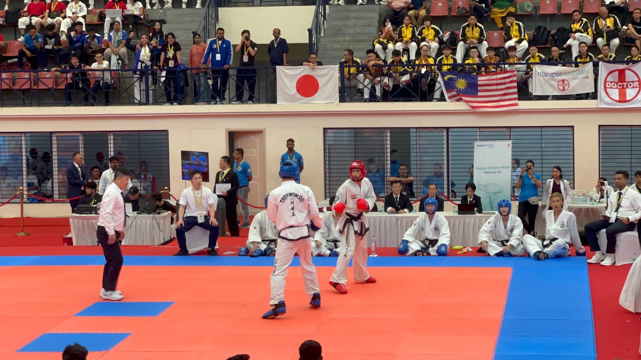 India vs japan group sparring men’s +18 at 10th Asians taekwondo itf championships banglore india