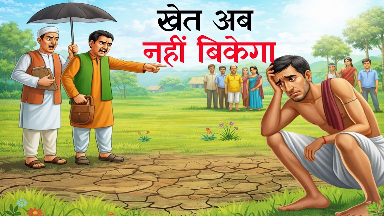 खेत नहीं बेचूंगा- |एक किसान और उसकी ज़िद की कहानी| Hindi Moral story| Cartoon story | Hindi kahaniyan