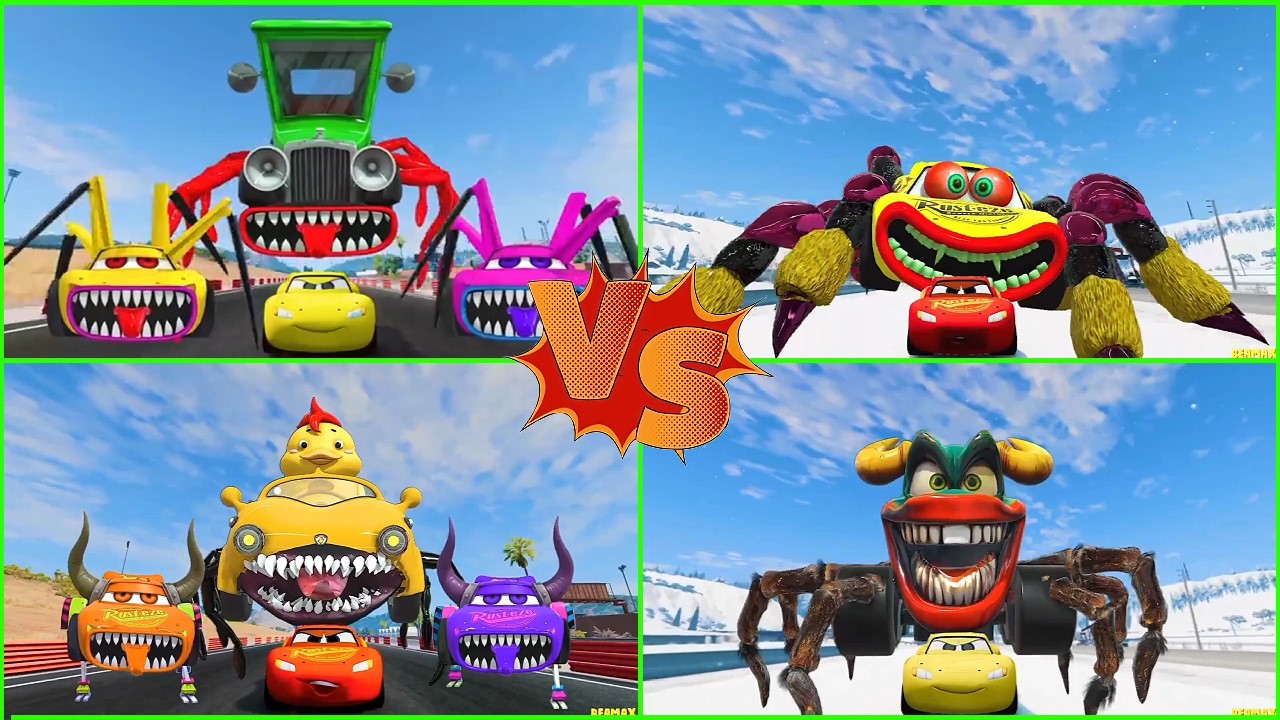 ULTIMATE CAR BATTLE! 🚗🔥 McQueen Eater vs Mega Monster Trucks | GTA 5 FIGHT