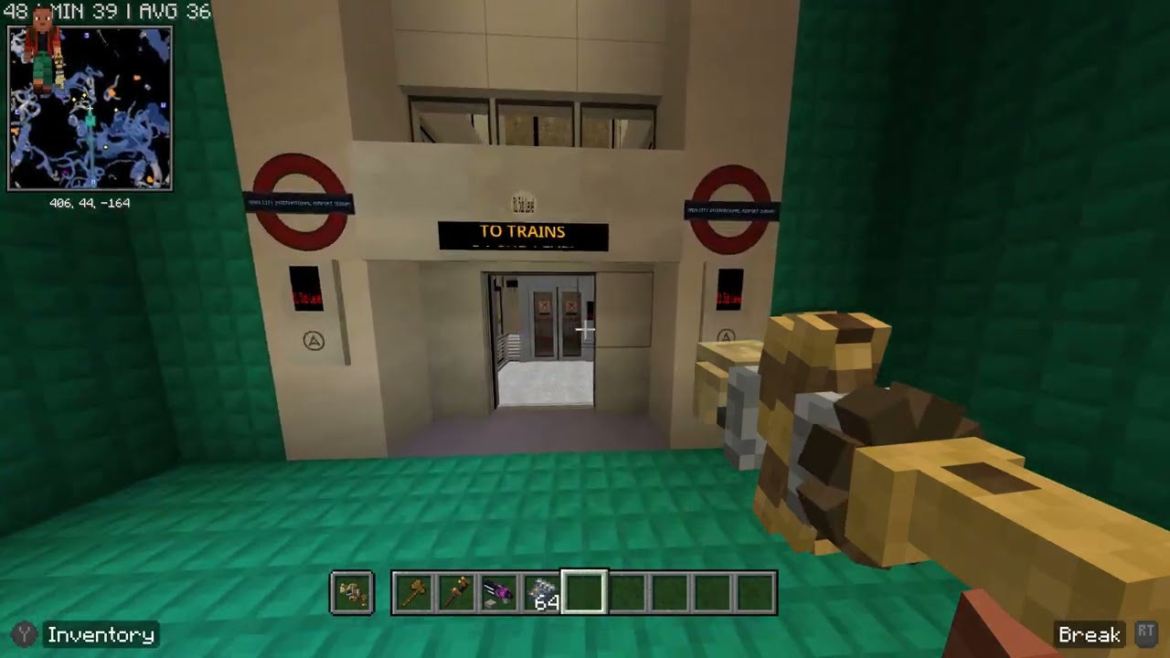 Minecraft Train Ride to Main City Airport Filght 54. Create mod/Public/MTR. City Vibes Part 3