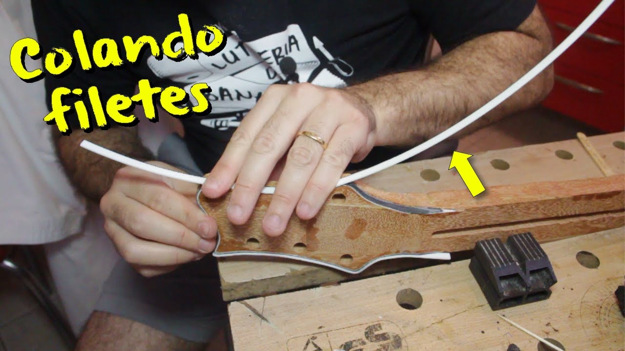 Colando filetes no headstock