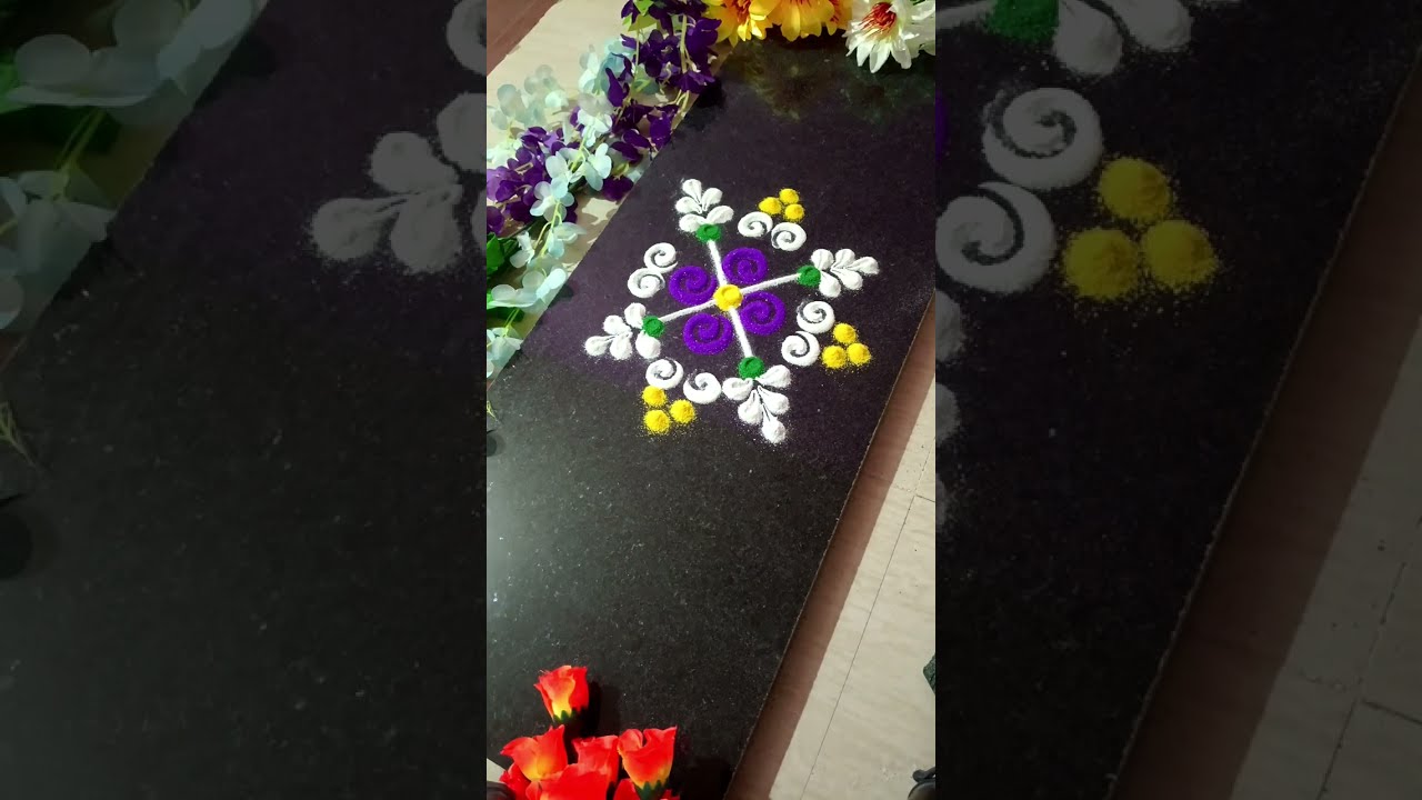 Простая ранголи для рисования перед дверью каждый день #borderrangoli #simplerangoli #easyrangoli...