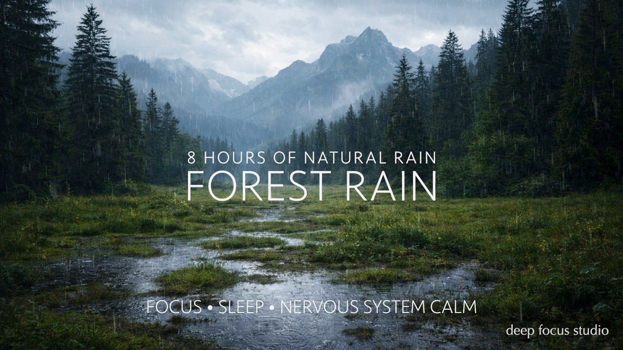 Forest Rain for Sleep & Focus 🌧️ | 8 Hours Natural Rain Sounds | Nervous System Calm