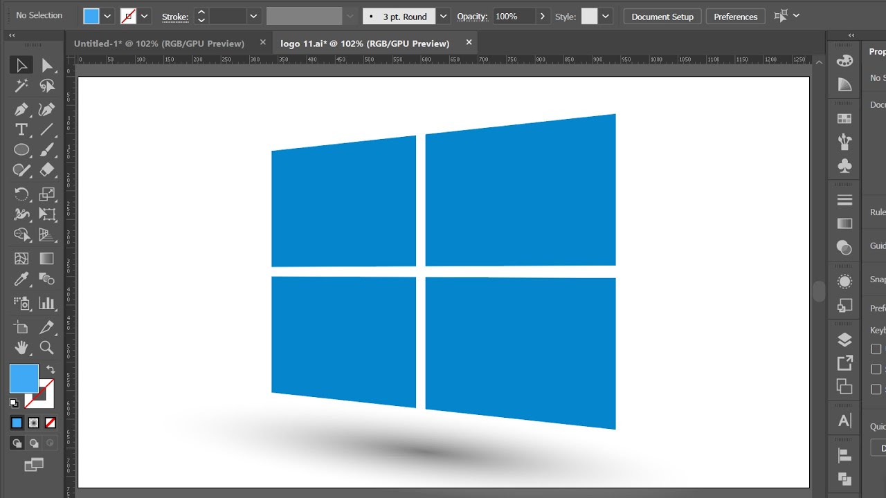 Windows 10 logo Design in adobe illustrator Bangla || adobe illustrator free course with certificate