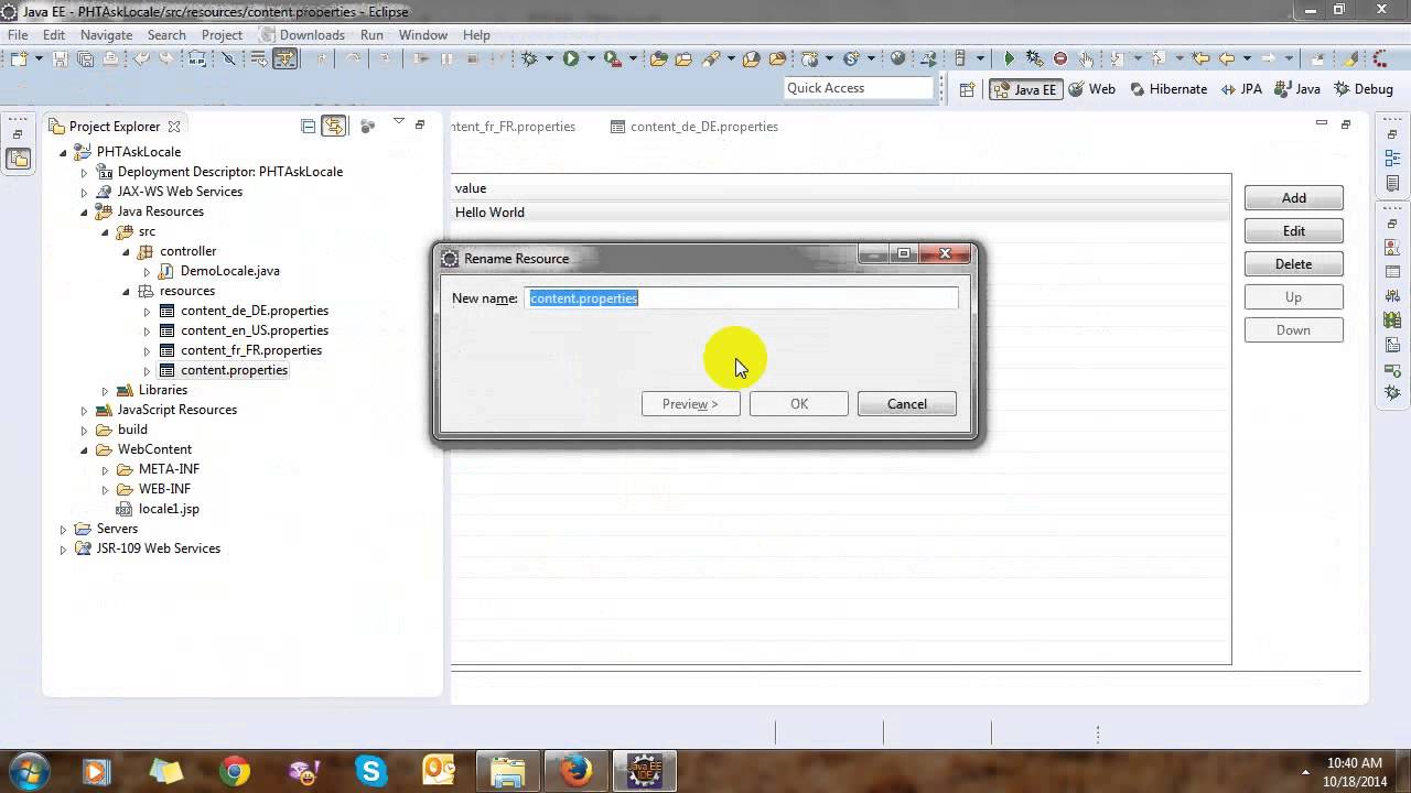 Locale and Internationalization in JSP-Servlet