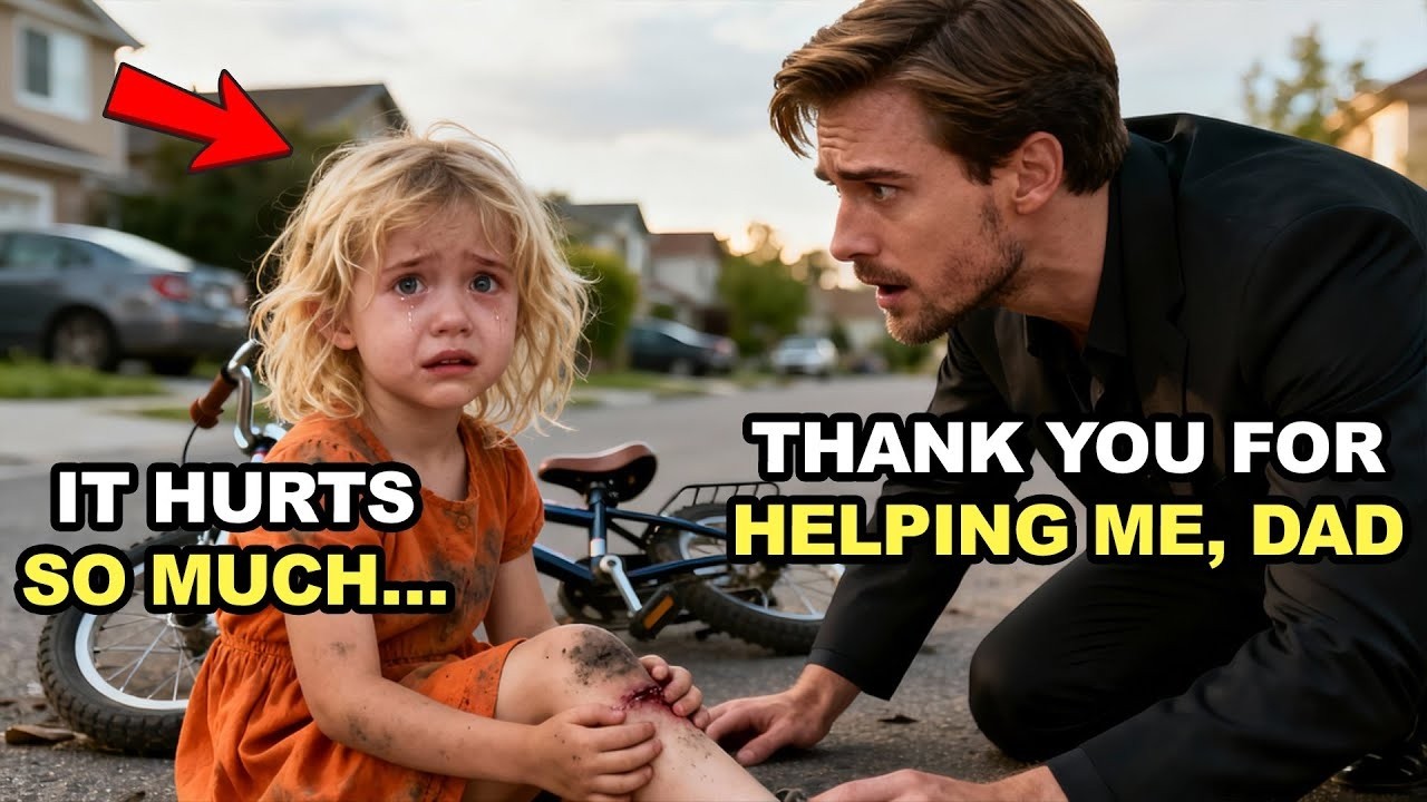 BILLIONAIRE HELPS LITTLE GIRL AFTER A BIKE FALL — HER SHOCKING WORDS FREEZE HIM IN HIS TRACKS