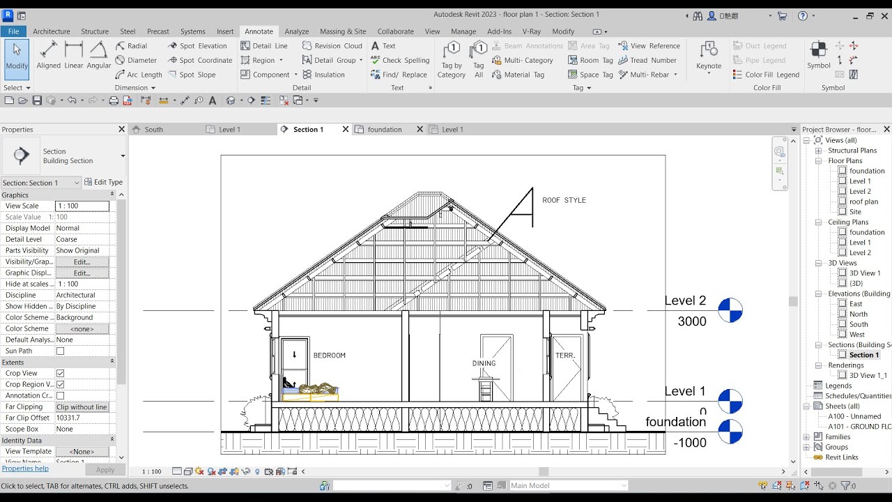 #15 How To Create section and Add roof Trusses Trick Revit Tutorial