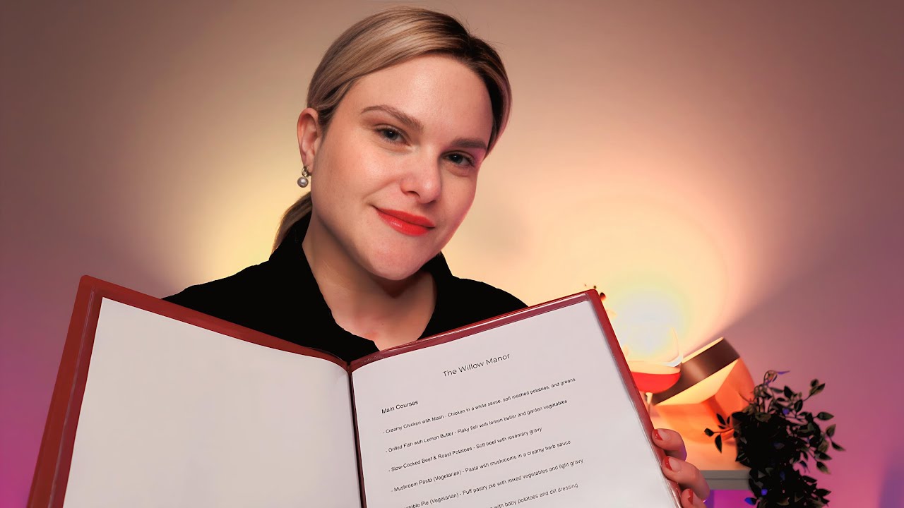 ASMR Posh Waitress Menu Reading & Elegant Service