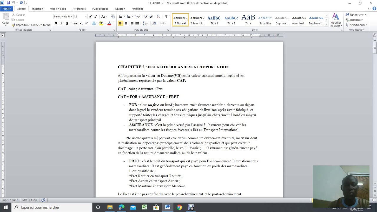 Procédure de dédouanement de marchandises (séance 2)