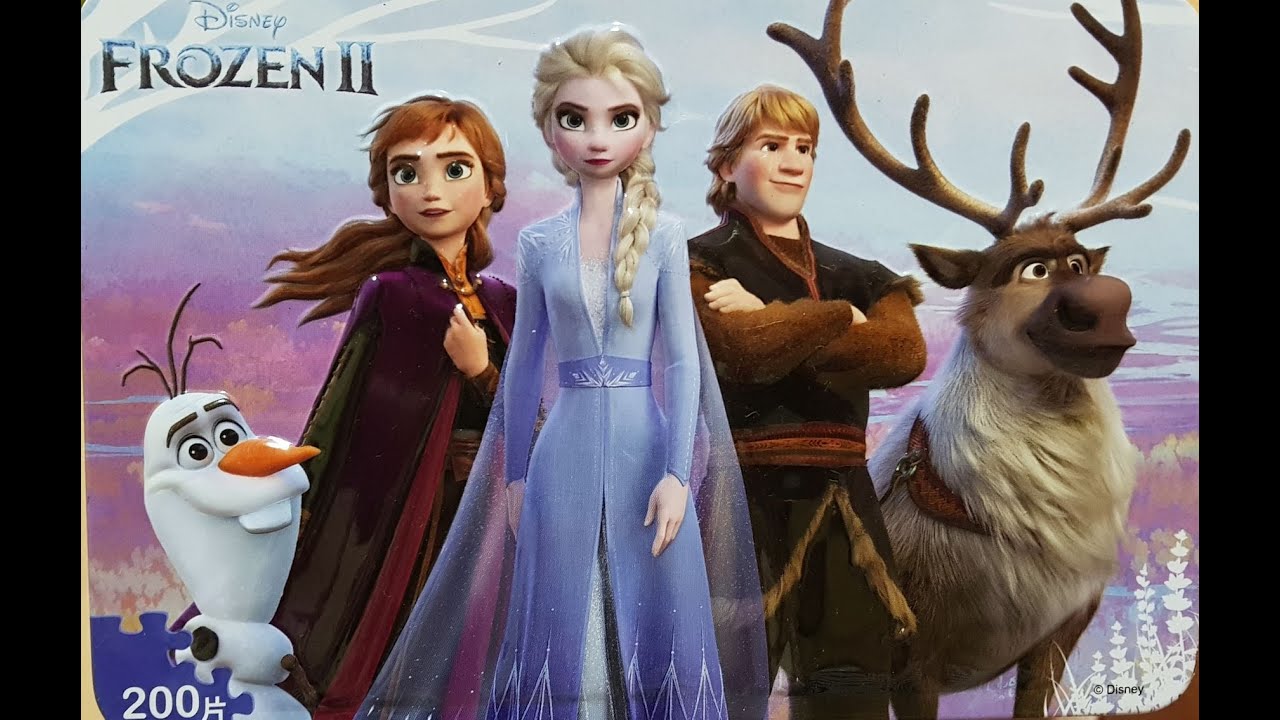 Frozen Elsa Anna Olaf Kristoff Disney puzzle|3 years old toddler complete 200pcs Puzzle|三岁幼儿完成200片拼图