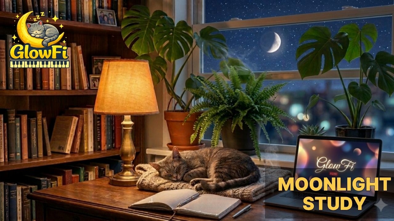 Moonlight Study 🌙 Calm Piano Lofi for Deep Focus | Night Study Music