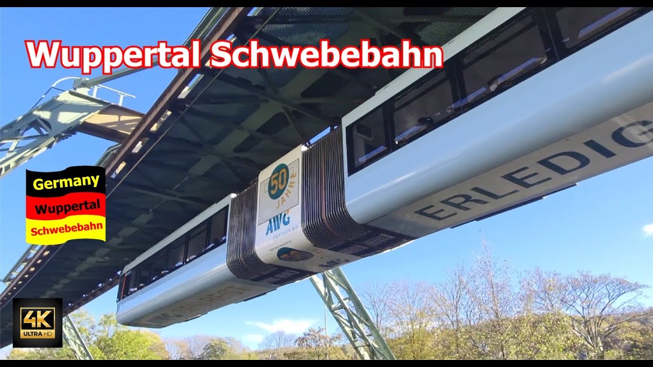 Fahrt mit der Schwebebahn in Wuppertal Adlerbrücke bis Hauptbahnhof ♦ Hier fiel Tuffi in die Wupper