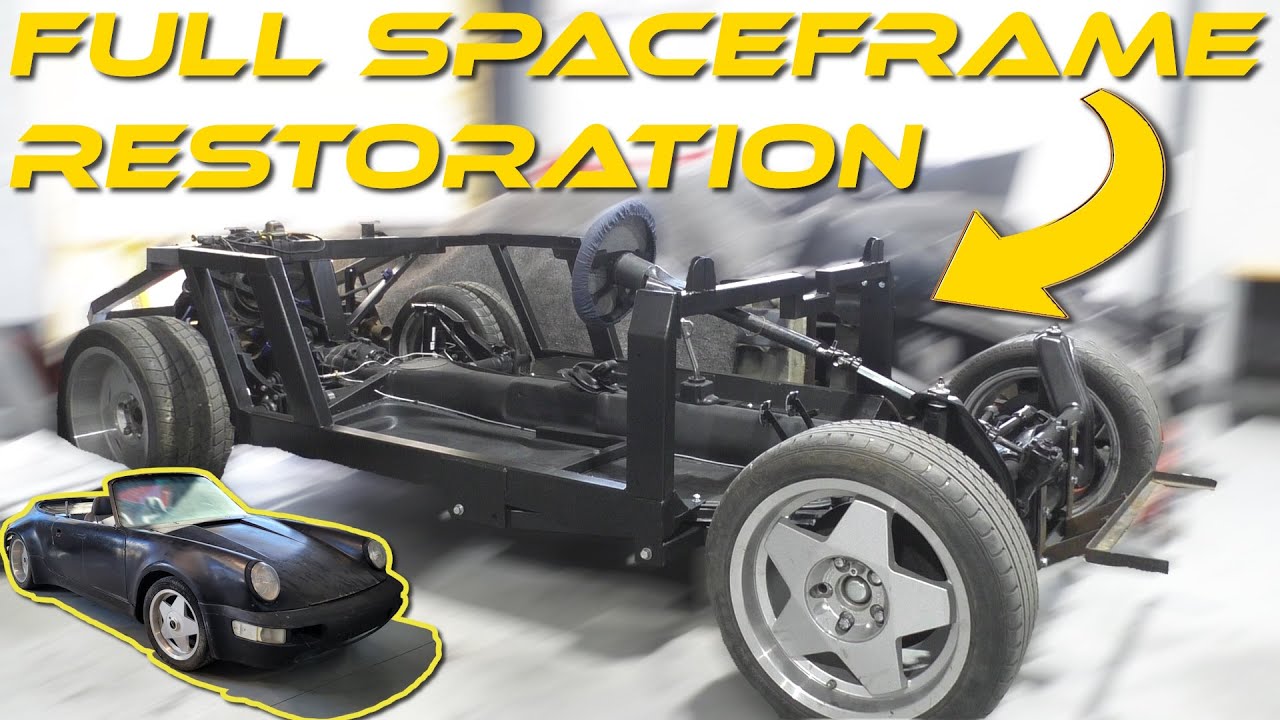 Porsche 911 Turbo Replica Spaceframe Build. Complete Restoration of the Frame with Engine and Brakes