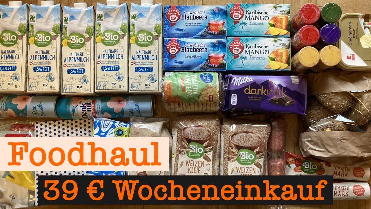 Wocheneinkauf Vorräte mit Cashback 39 € | Food Haul und dm Haul mit Food Diary 1 Person