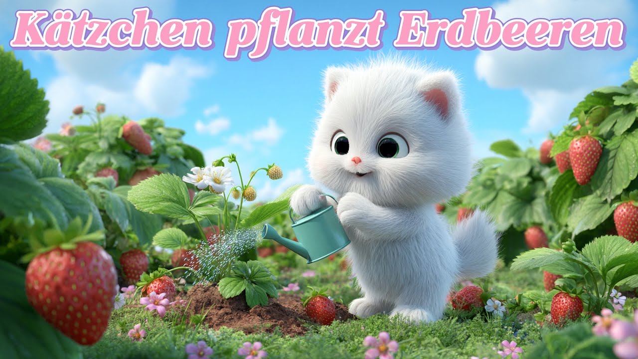 Kätzchen pflanzt Erdbeeren Remix - Fröhliches Kinderlied –Lustiges Lied für Kinder