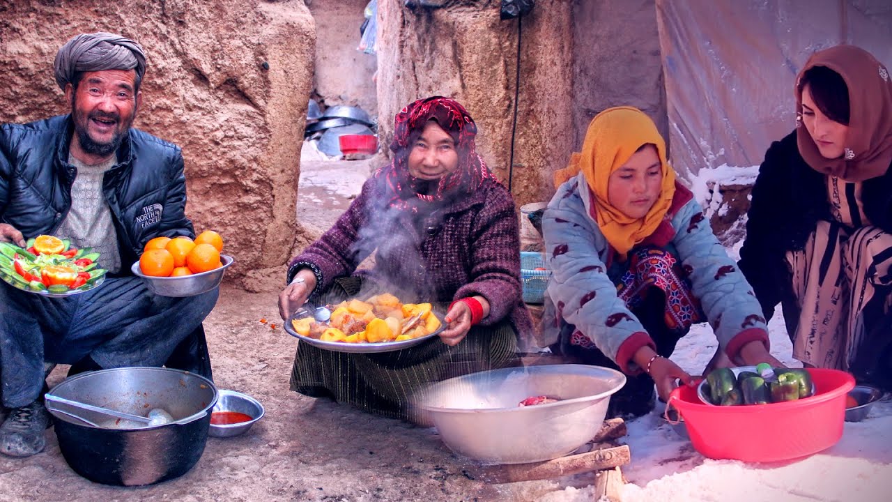 Afghan Village Cooking Compilation: Meat & Potato Shorba + Family Chicken Feast