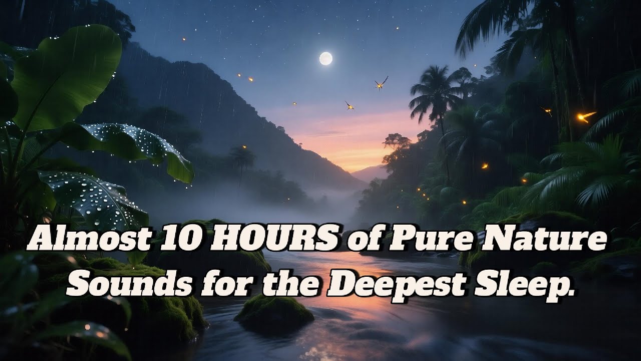 10 Hours Pure Nature Sounds for Deep Sleep, Relaxation & Stress Relief 🌿 River, Rain