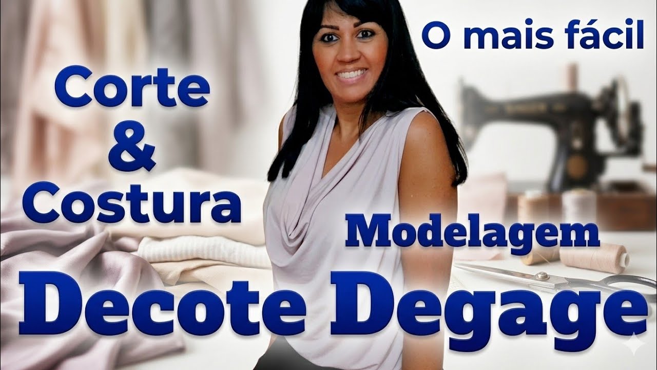 ✅️DIY Como fazer Decote Degage Drapeado_Costura passo a passo para iniciantes Gisleide Novelo