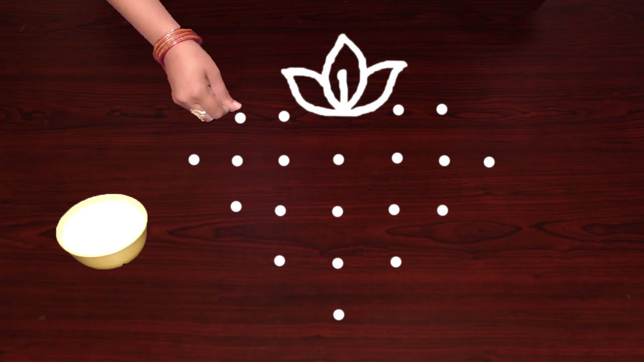 Simple Rangoli with 7x1 Dots || Kolam Muggulu in Telugu || Rangoli Latest Designs (RLD)