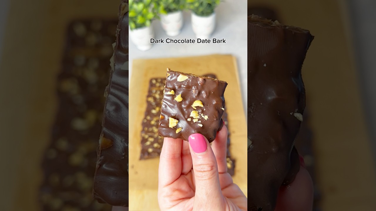 Dark Chocolate Date Bark | Peanut Butter Date Bark | Viral No-Bake Date Bark | Date Snickers🫶🍫