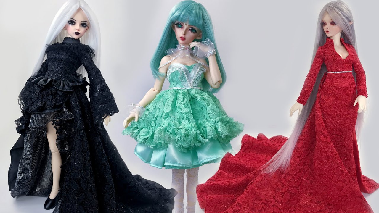 Gorgeous DIY BJD Doll Dresses Tutorial |  DIY Barbie Dresses ❤️ 멋진 DIY BJD 인형 드레스 || DIYBJDドールドレス
