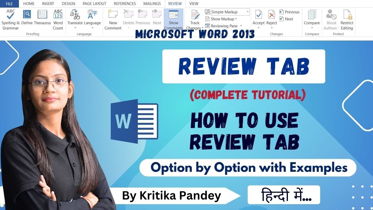 Review Tab in MS Word 2013 Lecture-8 | How to Use Review Tab? All Options of Review Tab in 1 Shot