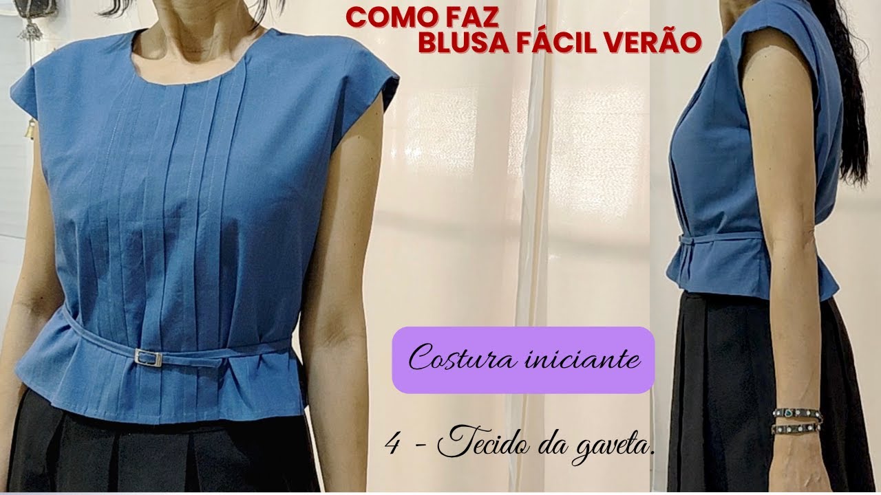 COMO COSTURAR BLUSA FÁCIL COM FRISOS INICIANTE Luciete Vasconcelos